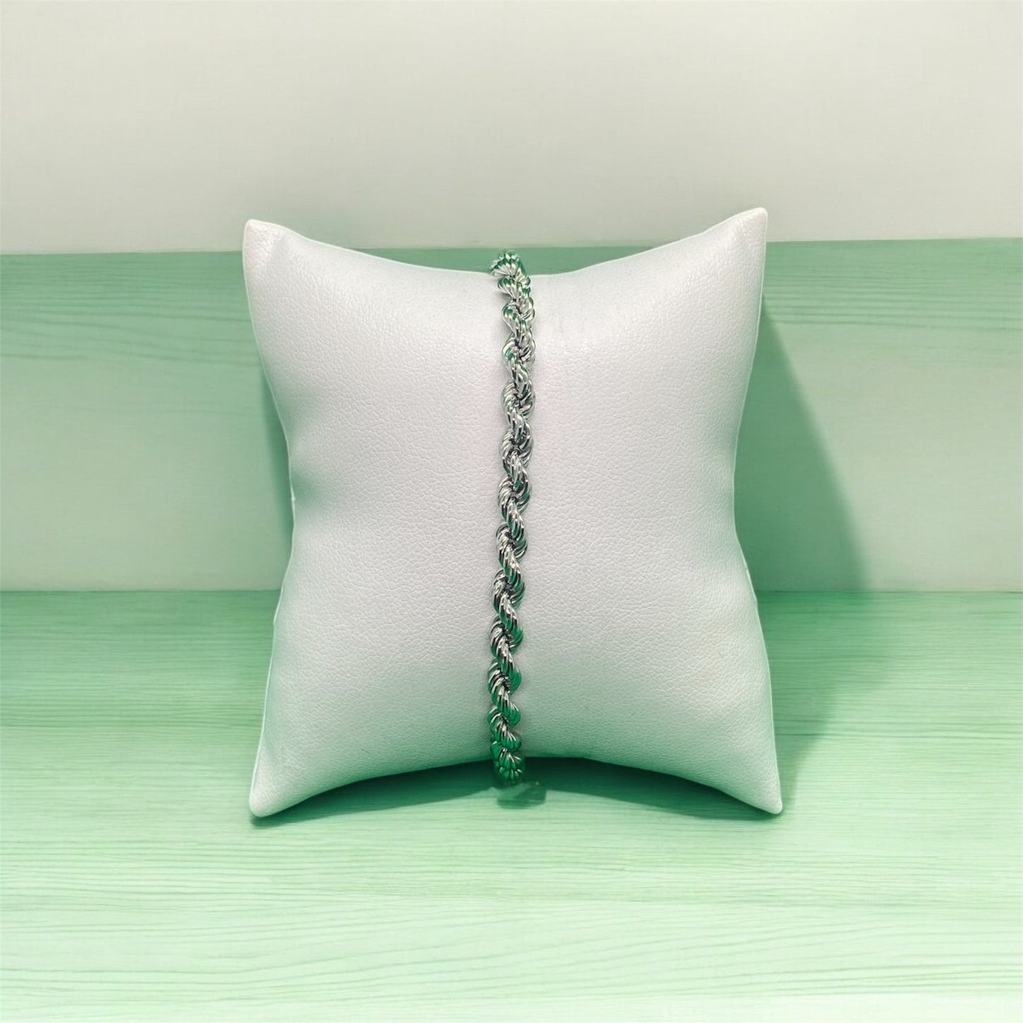 Bracciale a Cordoncino in Argento 925 Rodiato 4mm