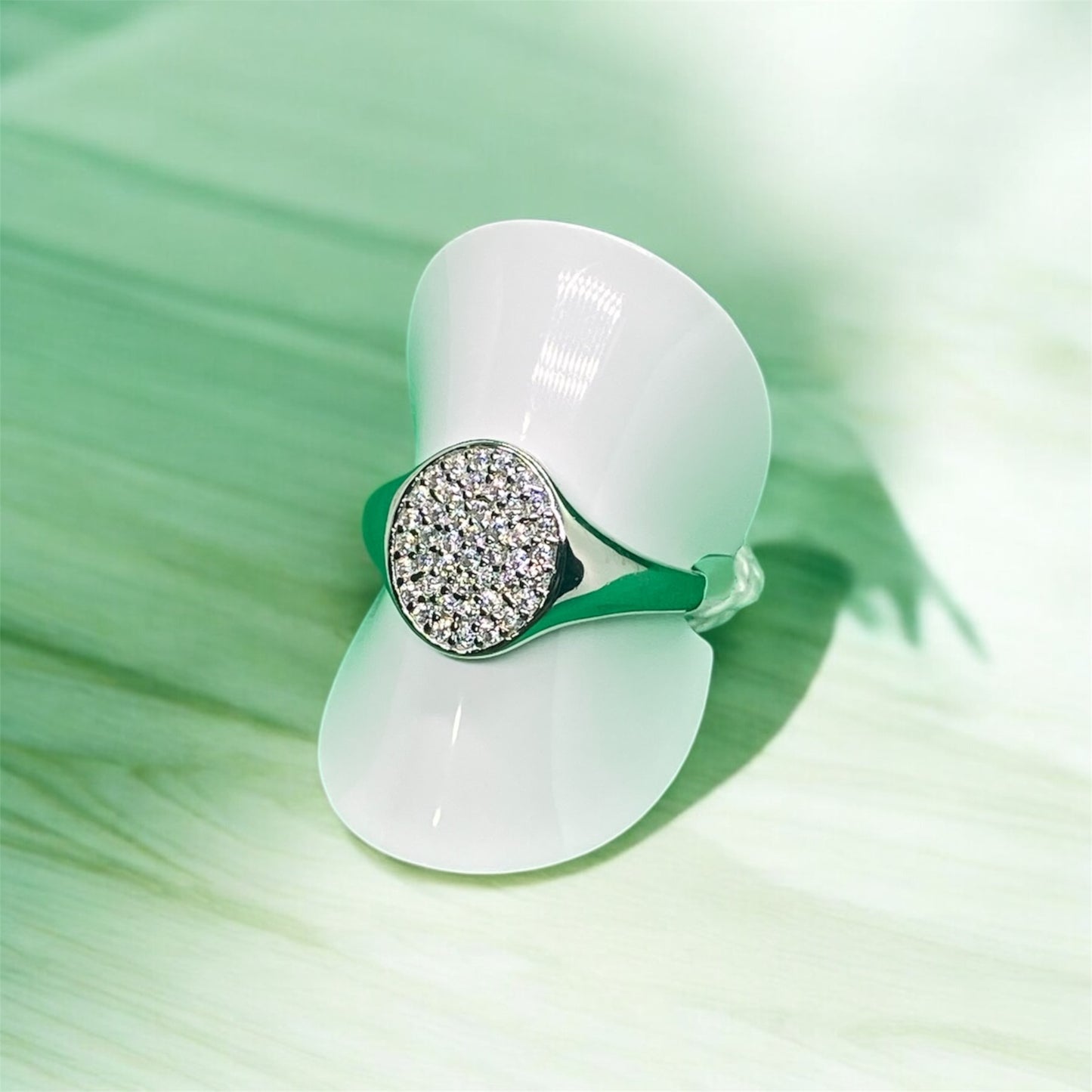 Anello da Mignolo in Argento 925 Rodiato con Zirconi