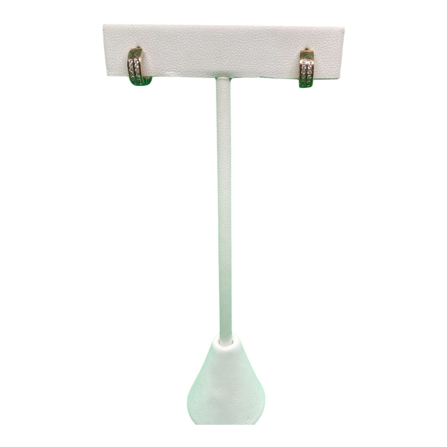 Cerchi Argento 925 Rosè 10mm con doppia fila di Zirconi